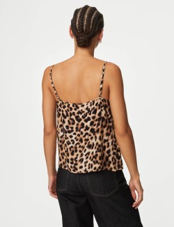 Animal Print V-Neck Regular Fit Cami Top