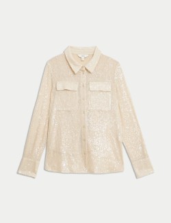 Sequin Collared Shirt