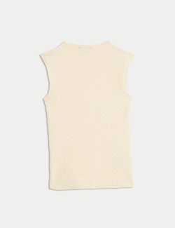 Textured High Neck Vest Top