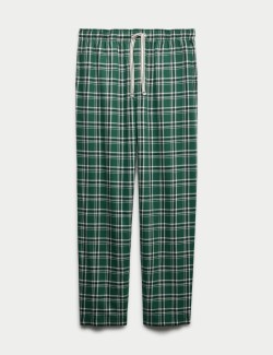 Pure Cotton Checked Loungewear Bottoms