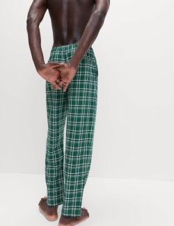 Pure Cotton Checked Loungewear Bottoms