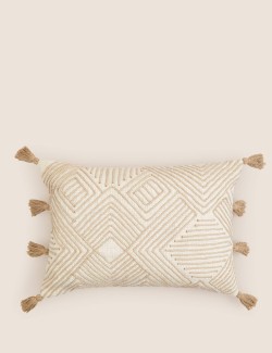 Pure Cotton Textured Bolster Cushion