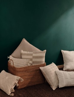 Pure Cotton Textured Bolster Cushion