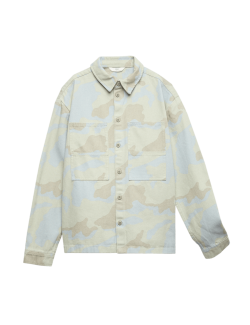 Maskáčové riflové tričko z čisté bavlny (2–16 let)