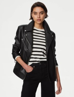 Faux Leather Girlfriend Biker Jacket