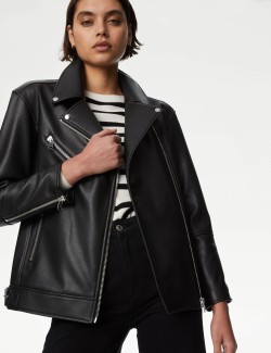 Faux Leather Girlfriend Biker Jacket