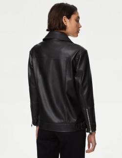 Faux Leather Girlfriend Biker Jacket