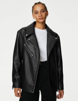 Faux Leather Girlfriend Biker Jacket