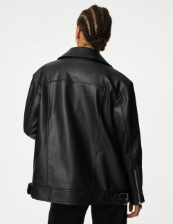 Faux Leather Girlfriend Biker Jacket