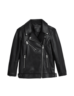 Faux Leather Girlfriend Biker Jacket