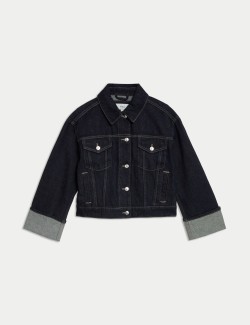 Denim Turn Up Cuff Jacket