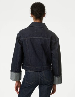 Denim Turn Up Cuff Jacket