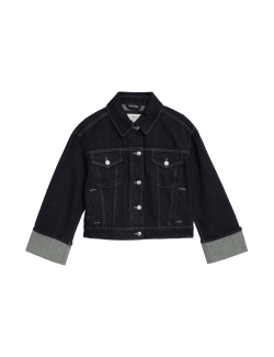 Denim Turn Up Cuff Jacket