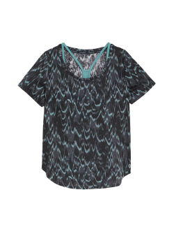 Printed Scoop Neck 2-in-1 T-Shirt