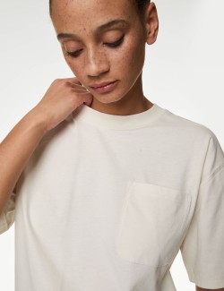 Pure Cotton Crew Neck Relaxed T-Shirt