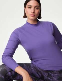 Rib Funnel Neck Crop Top