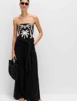 Plavky typu bandeau formující bříško, s potiskem