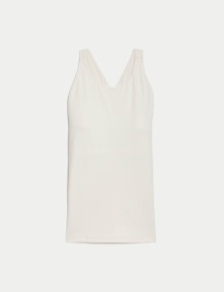 Scoop Neck Cross Back Fitted Yoga Vest Top