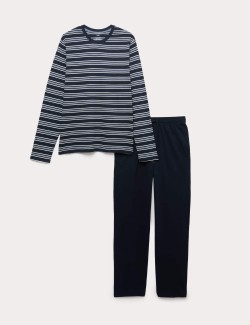 Pruhovaná pyžamová souprava z čisté bavlny