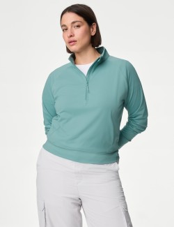 Funnel Neck Half Zip Yoga Top