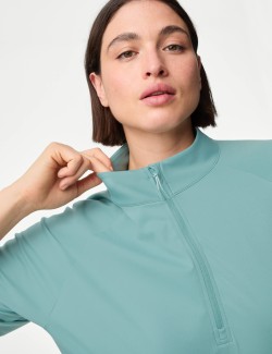 Funnel Neck Half Zip Yoga Top