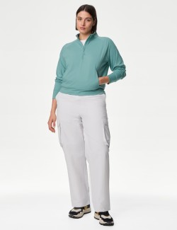 Funnel Neck Half Zip Yoga Top