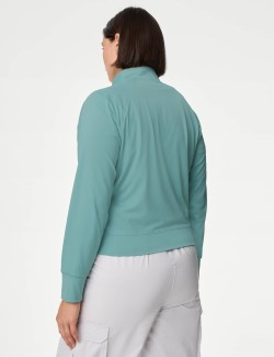 Funnel Neck Half Zip Yoga Top