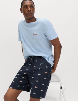 Pyžamová souprava z čisté bavlny s nápisem Off Duty