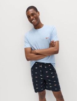 Pyžamová souprava z čisté bavlny s nápisem Off Duty