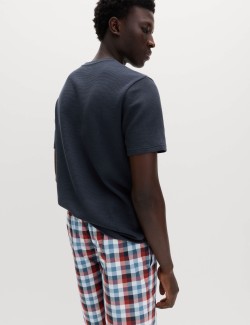 Kostkovaná pyžamová souprava z čisté bavlny