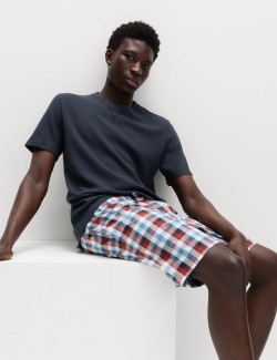 Kostkovaná pyžamová souprava z čisté bavlny