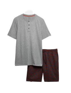 Pyžamová souprava ze 100% bavlny s geometrickým potiskem