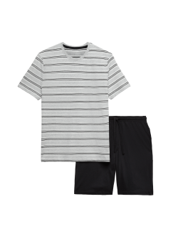 Pruhovaná pyžamová souprava z čisté bavlny