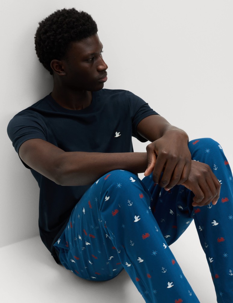 Pyžamová souprava z čisté bavlny s námořnickým potiskem