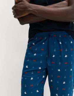 Pyžamová souprava z čisté bavlny s námořnickým potiskem