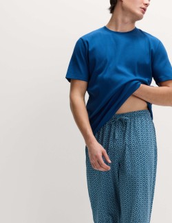 Souprava pyžamového topu s geometrickým potiskem a vysokým podílem bavlny