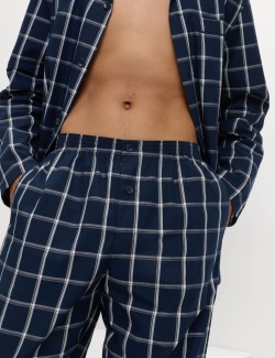 Kostkovaná pyžamová souprava z čisté bavlny
