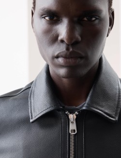 Leather Harrington Jacket