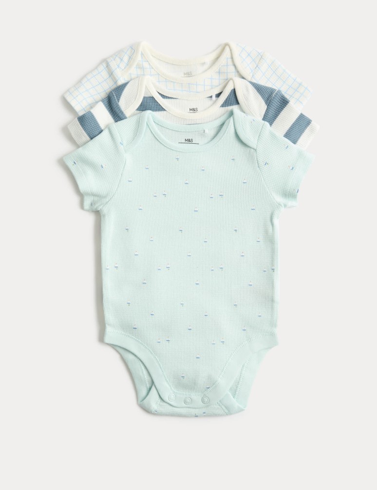 3 Pack Pure Cotton Nautical Bodysuits (6½lbs-3 Yrs)