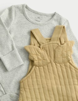 2dílné kalhoty s laclem s vysokým obsahem bavlny (0-12 měsíců)