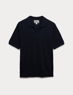 Pure Extra Fine Merino Wool Knitted Polo Shirt