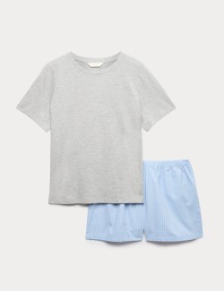 Krátká souprava s vysokým podílem bavlny a potiskem