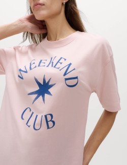 Tričko volného střihu s grafikou, z čisté bavlny