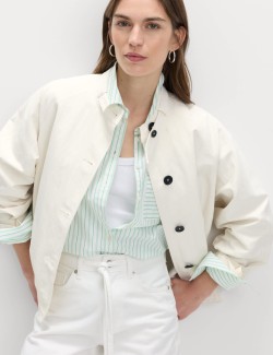 Washed Satin Look Bomber Jacket