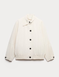 Washed Satin Look Bomber Jacket