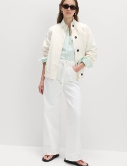 Washed Satin Look Bomber Jacket