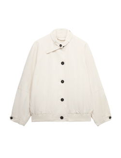 Washed Satin Look Bomber Jacket