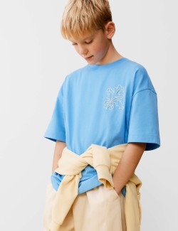 Tričko z čisté bavlny s vyšívaným motivem (6–16 let)