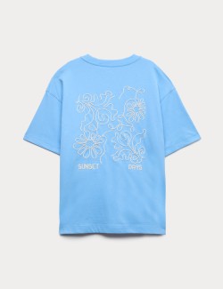 Pure Cotton Embroidered Graphic T-Shirt (6-16 Yrs)