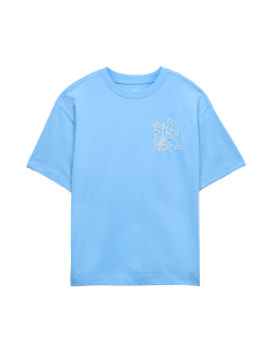 Pure Cotton Embroidered Graphic T-Shirt (6-16 Yrs)